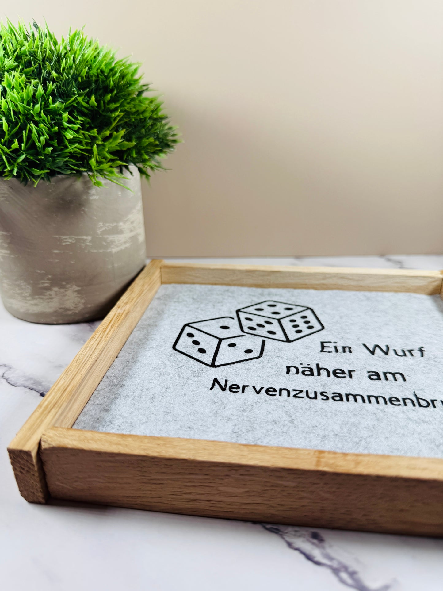 Würfelbrett Eichenholz Handmade