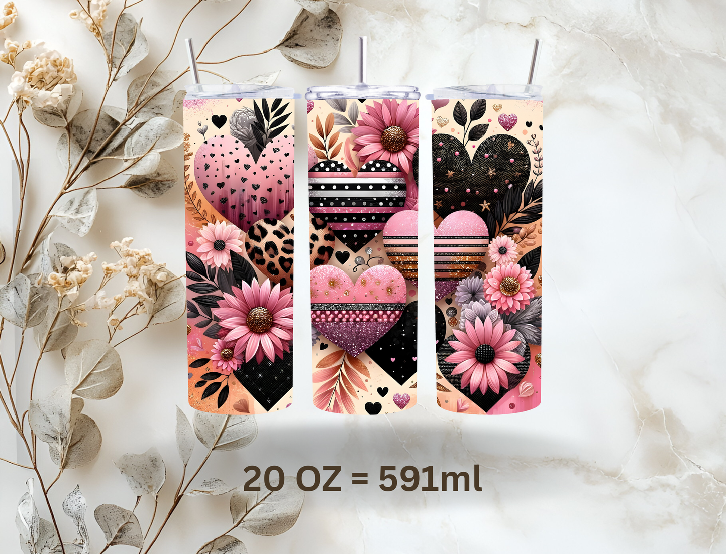Tumbler 20oz (591ml) "Heart of Love"