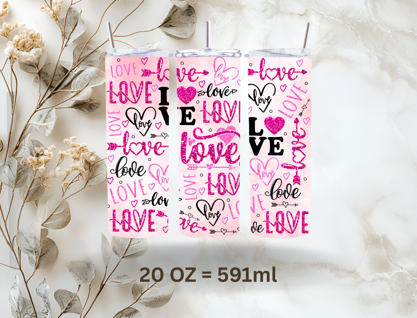Tumbler 20oz (591ml) "Love"