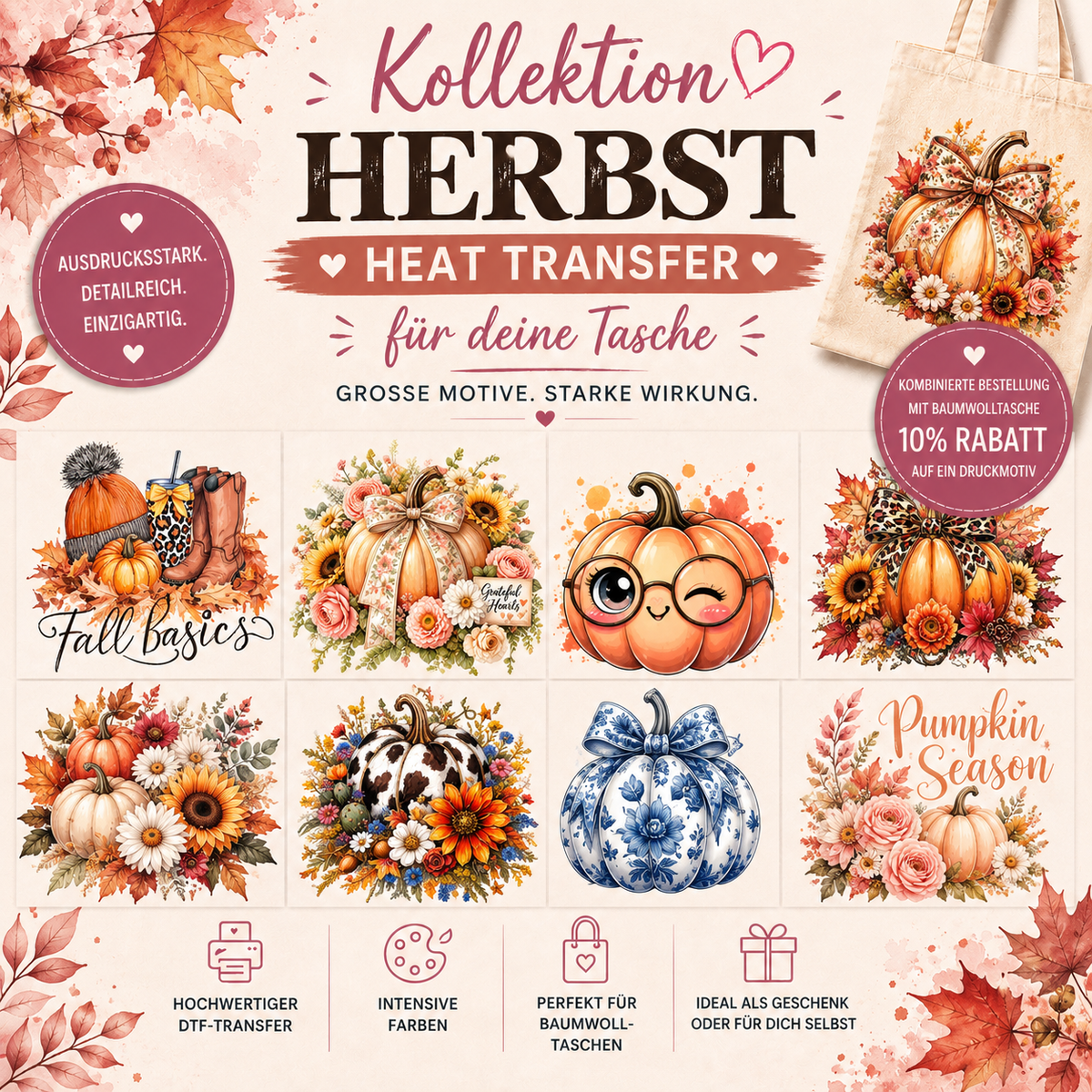 Druckmotive "Herbst" versch. Designs