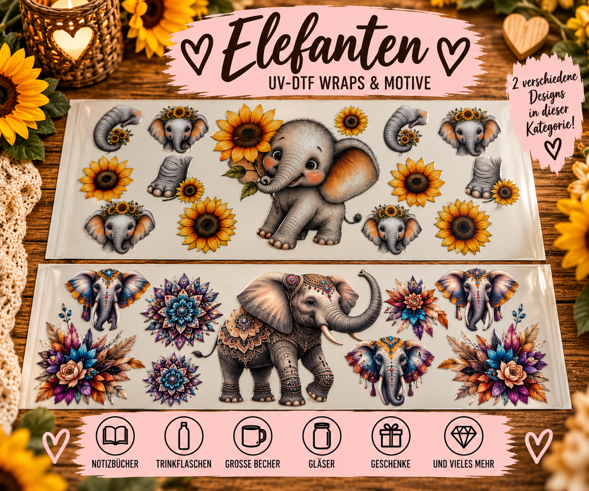 Elefanten – UV-DTF Wraps & Motive