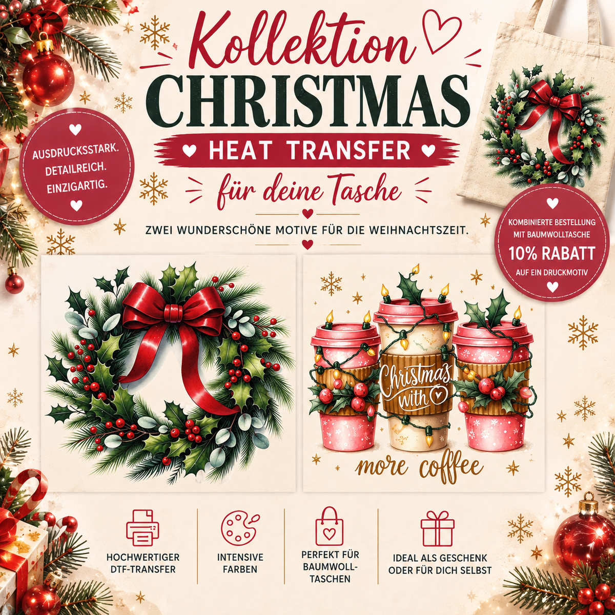 Druckmotive "Weihnachten" versch. Designs