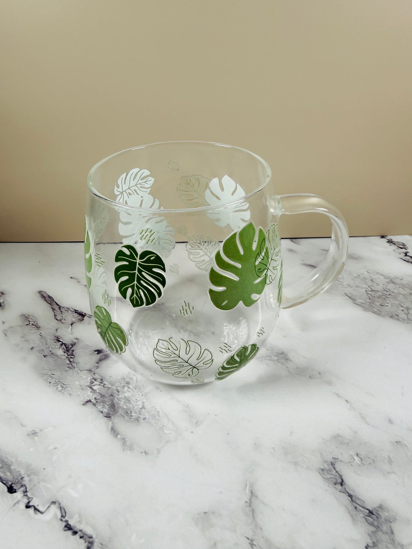 Teeglas gross Bauchig "Verschiedene Designs"