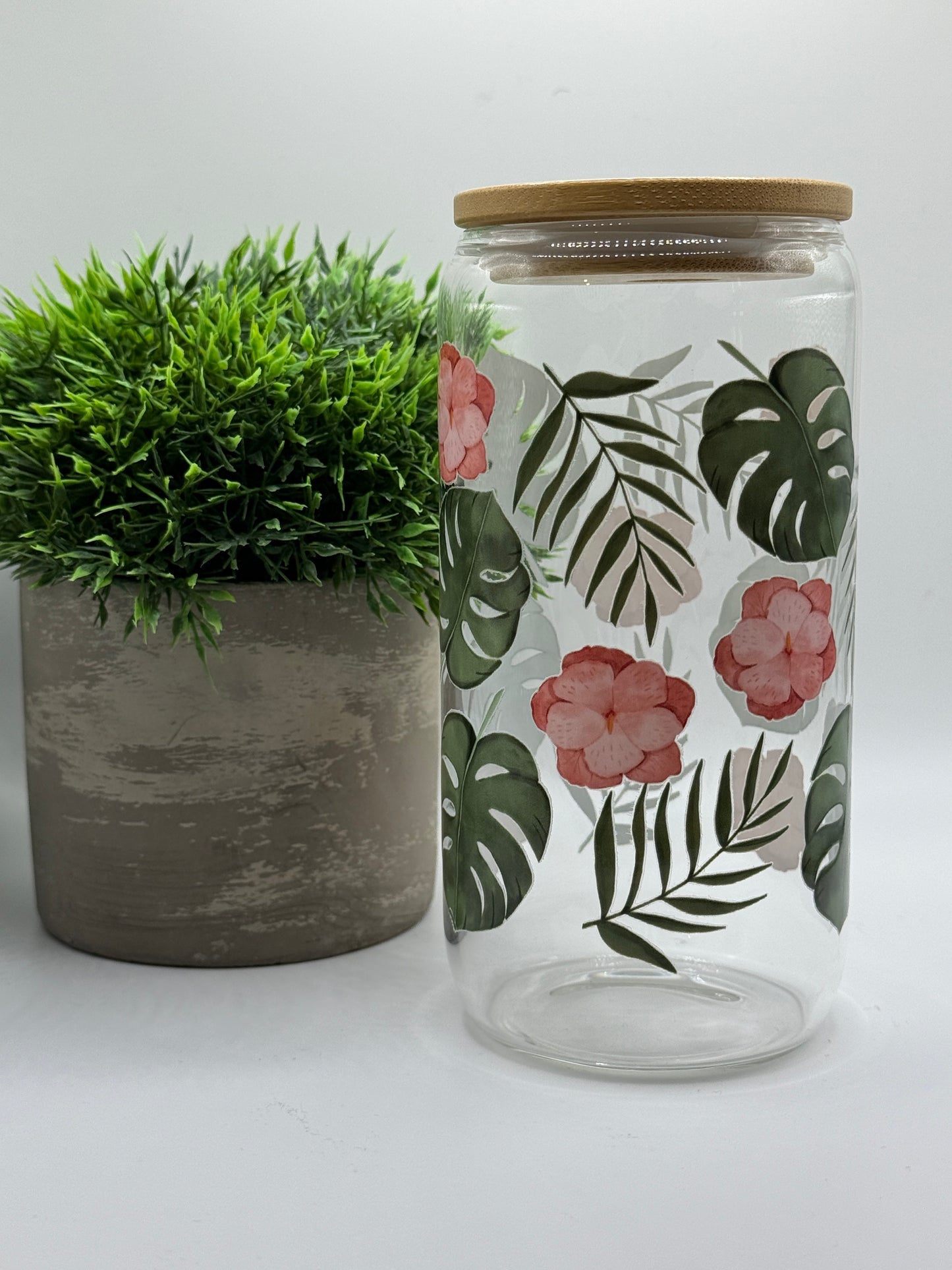 Trinkglas "Monstera" 16oz (473ml)