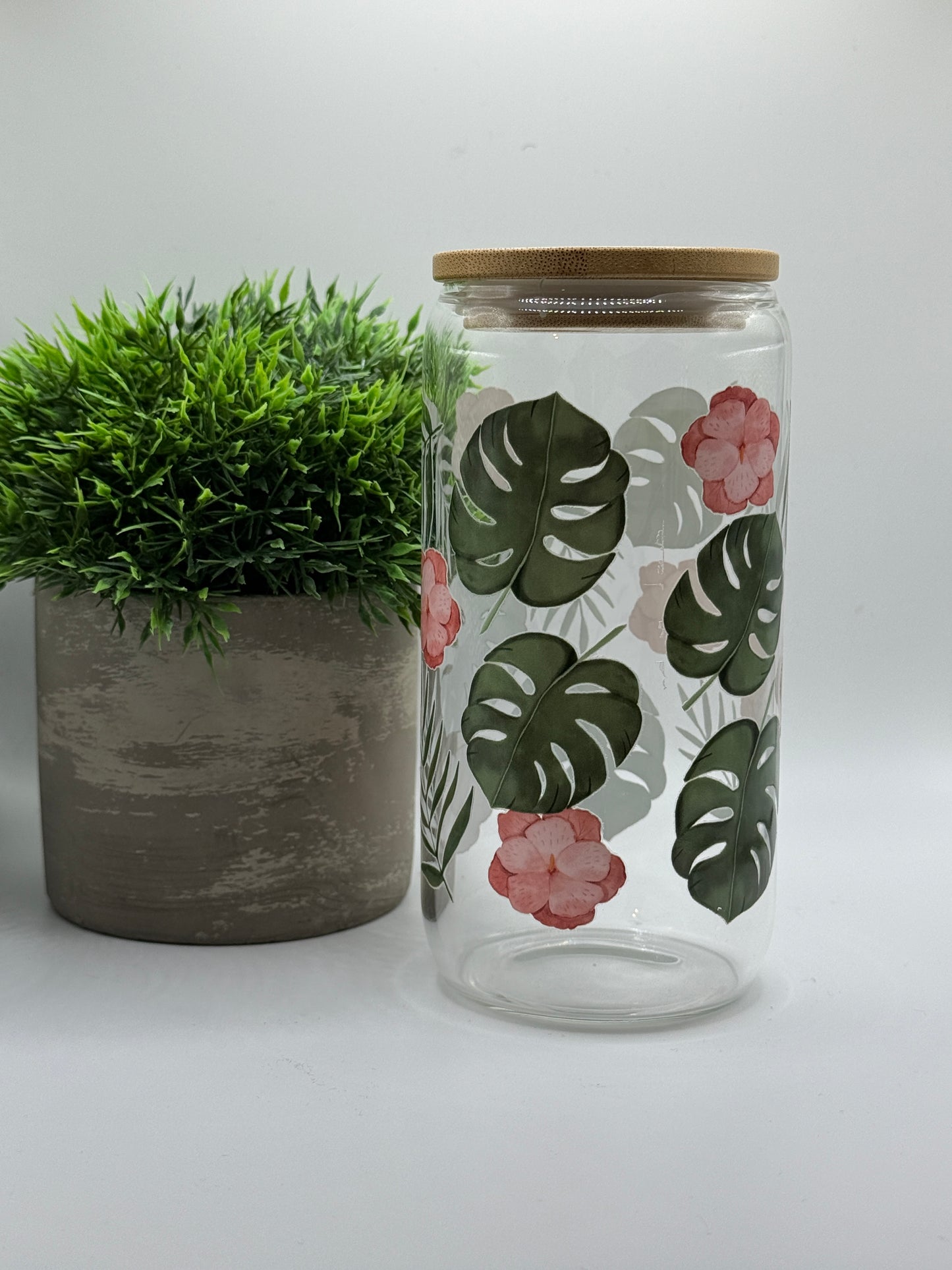 Trinkglas "Monstera" 16oz (473ml)