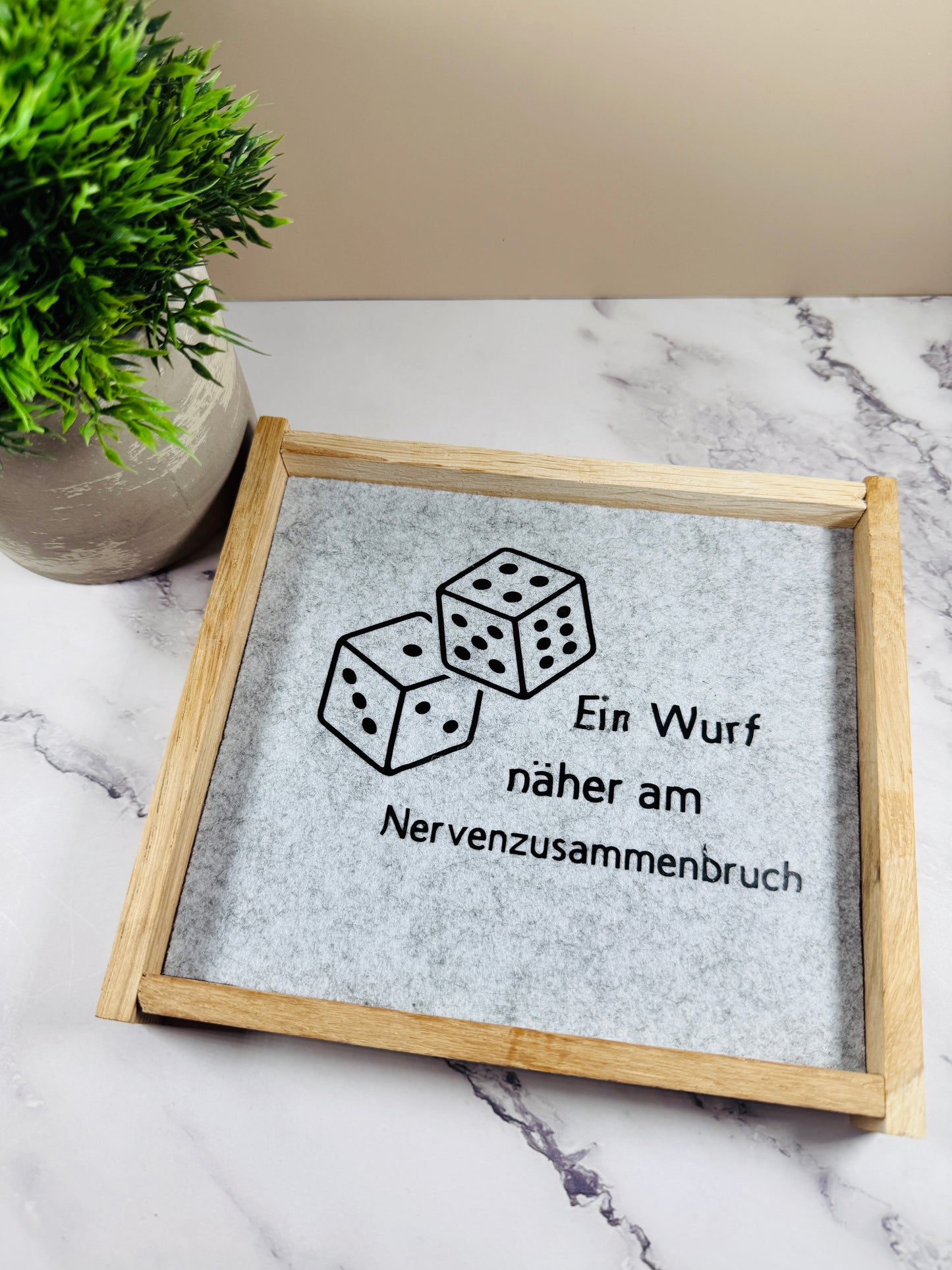Würfelbrett Eichenholz Handmade