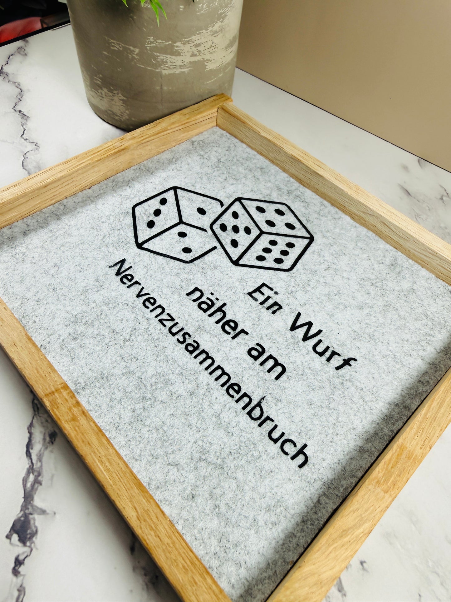 Würfelbrett Eichenholz Handmade