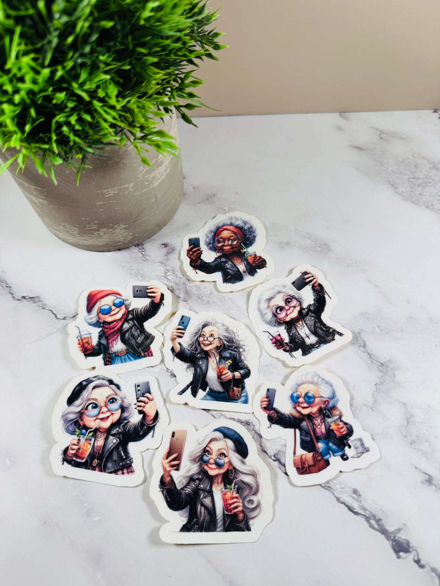 Sticker-Set – Rockige Omas