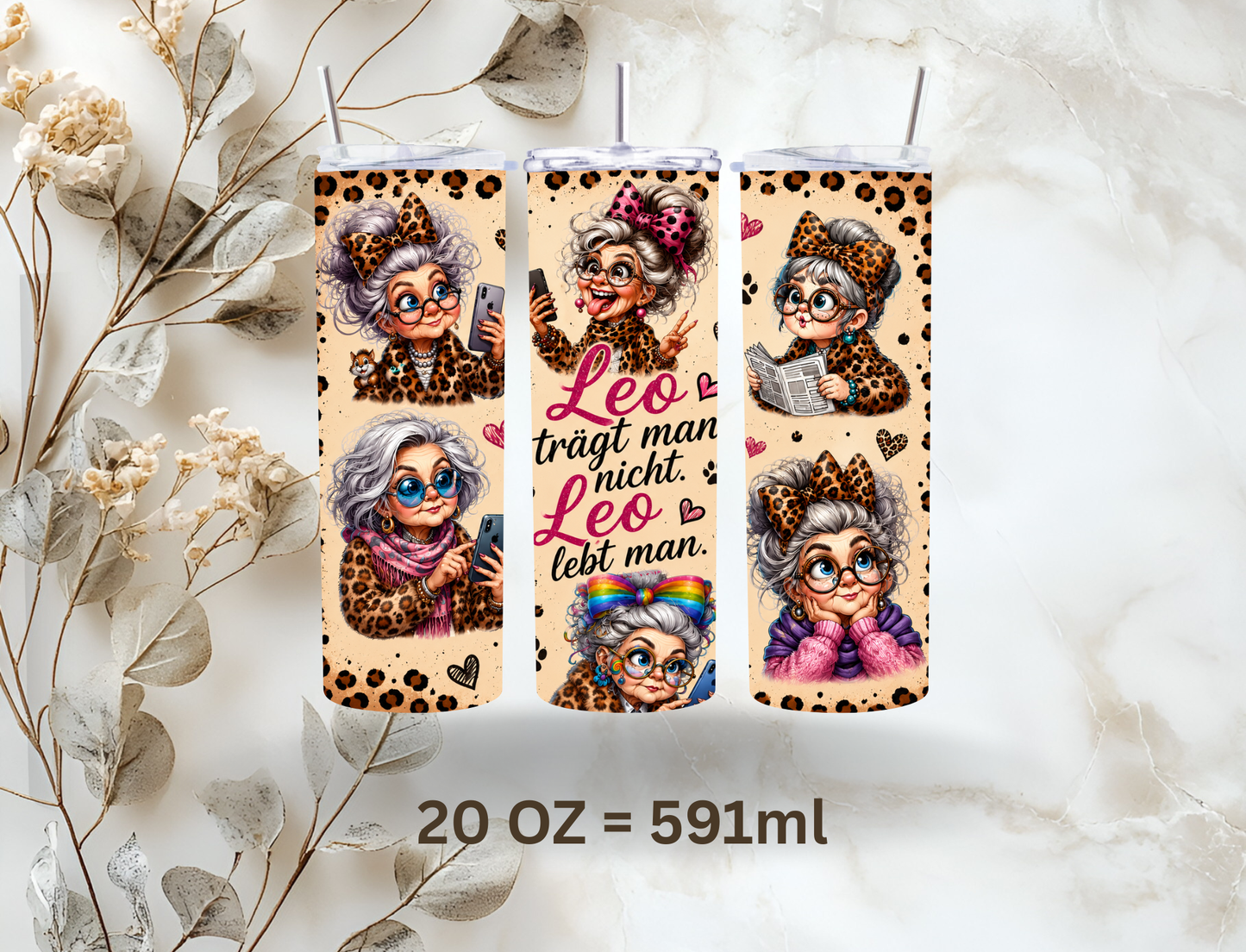 Tumbler 20oz (591ml) "Leo Oma"