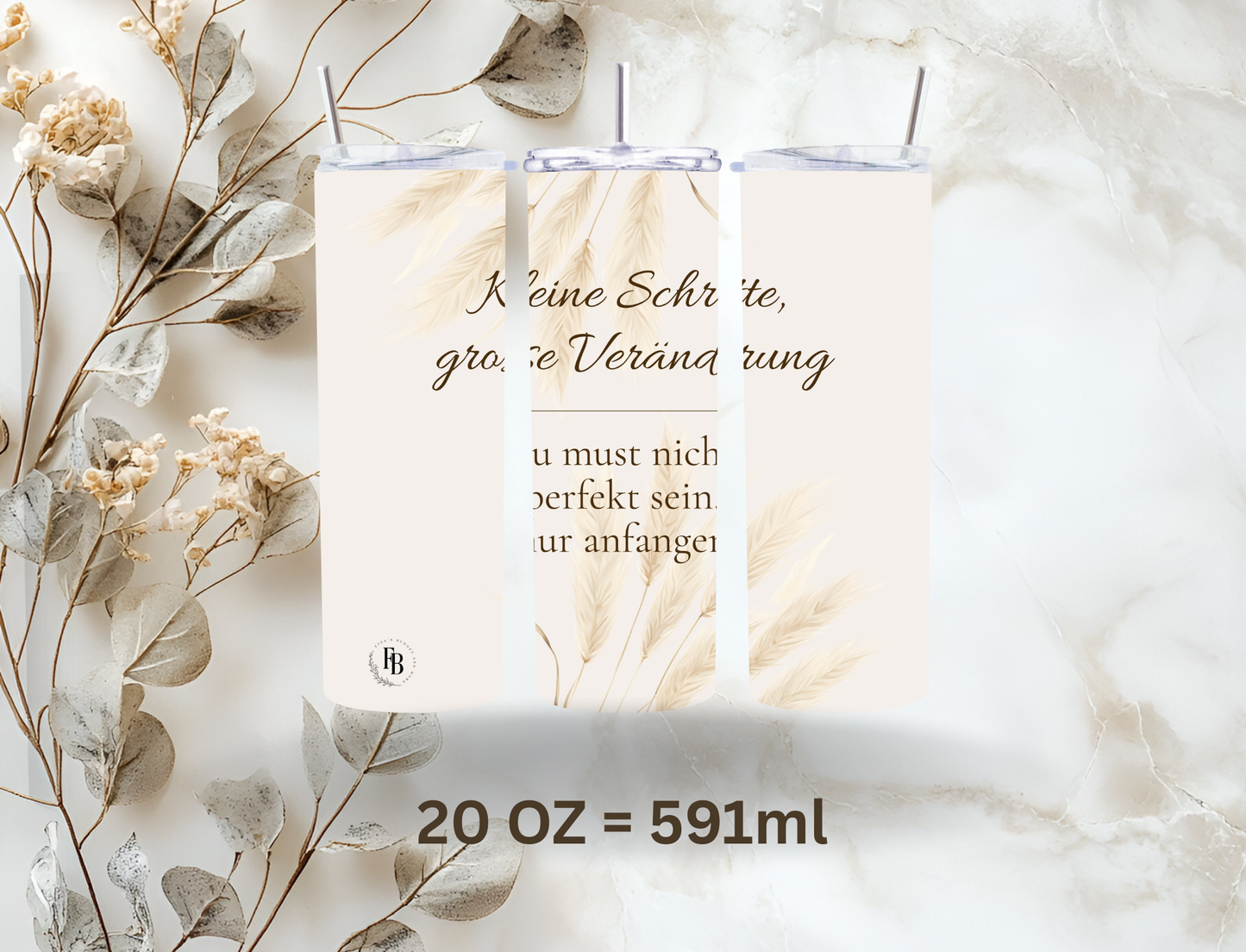Tumbler 20oz (591ml) "Motivation"