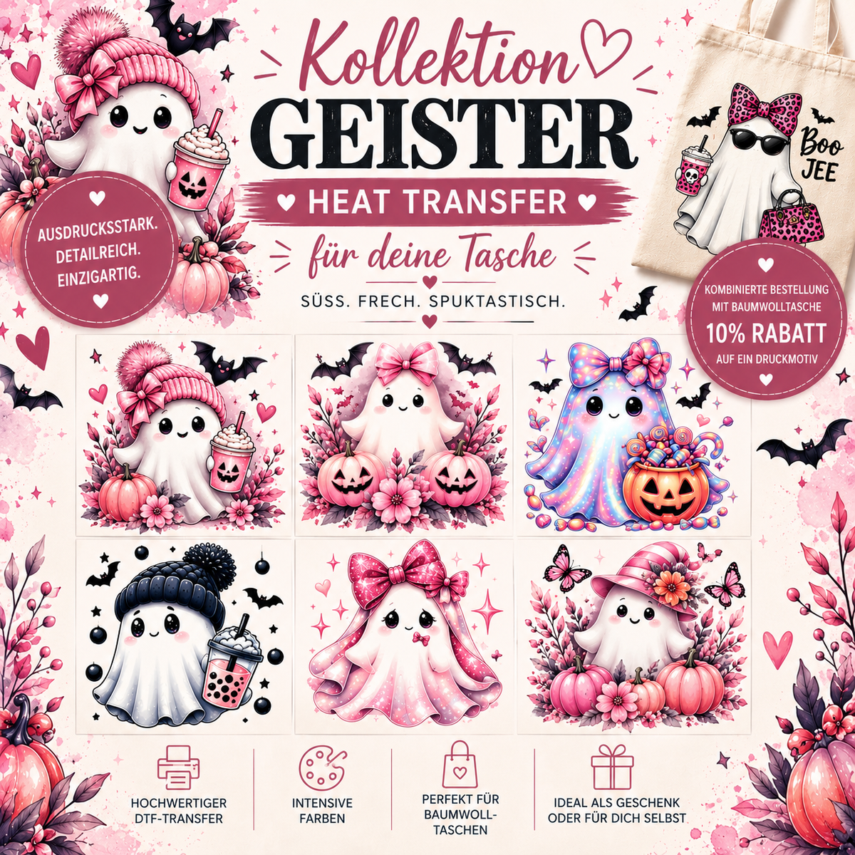Druckmotive "Geister" versch. Designs